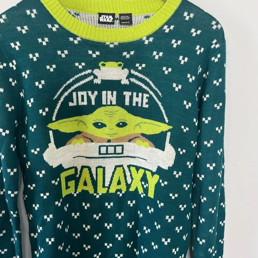 Star Wars Baby Yoda Grogu Joy in the Galaxy Sweater Size Small Men's